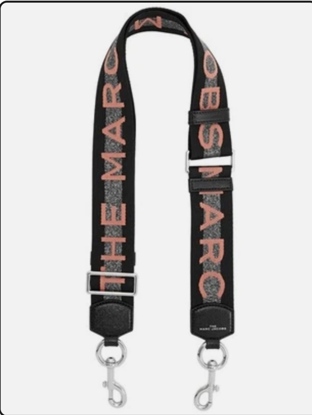 The Marc Jacobs Black & Pink Logo Bag Strap
